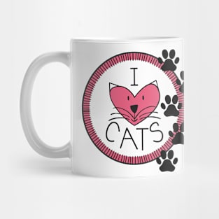 I LOVE CATS/ Cute Kitty Paws Mug